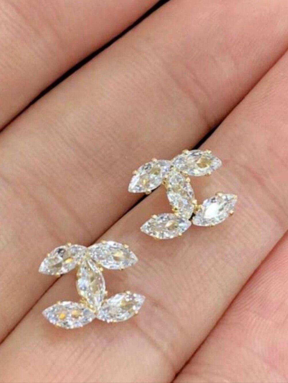 Crystal Marquise Fashion CC  Stud Earrings NWOT
